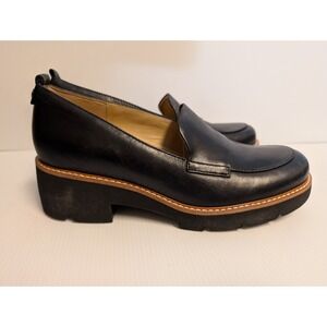 Naturalizer Women Shoes 8 W Darry Slip‎ On Lug Sole Heeled Leather Loafer